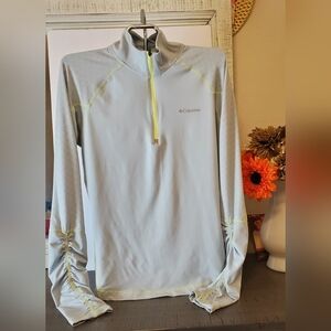 Columbia Gray and Yellow Quarter-Zip Pullover